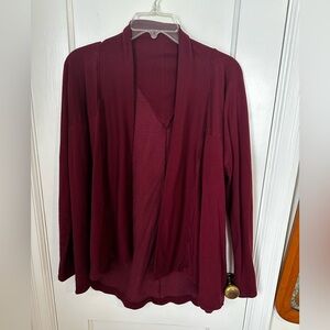 Active Life Deep Red Open Cardigan